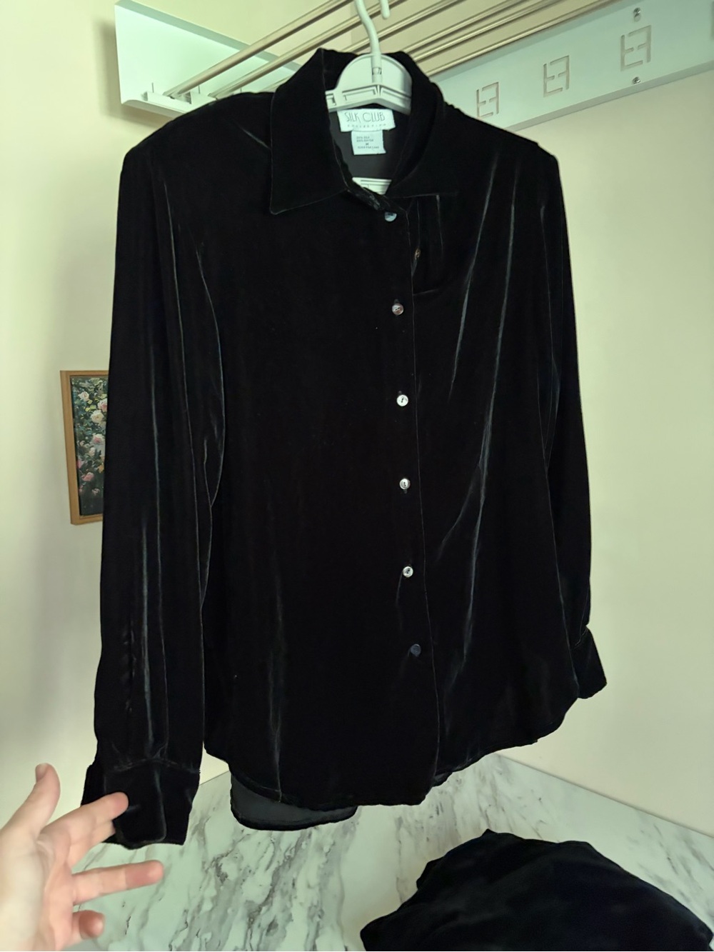Vintage Silk Club Collection 2PC Silk Velvet Set Black Set - Velvety Feel!